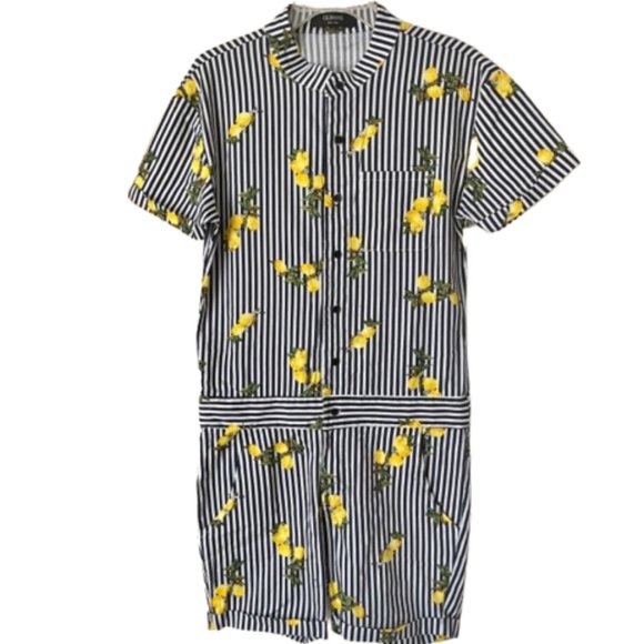 GLIMMS of New York Striped Romper with Lemons 98% Cotton - M - Picture 2 of 14